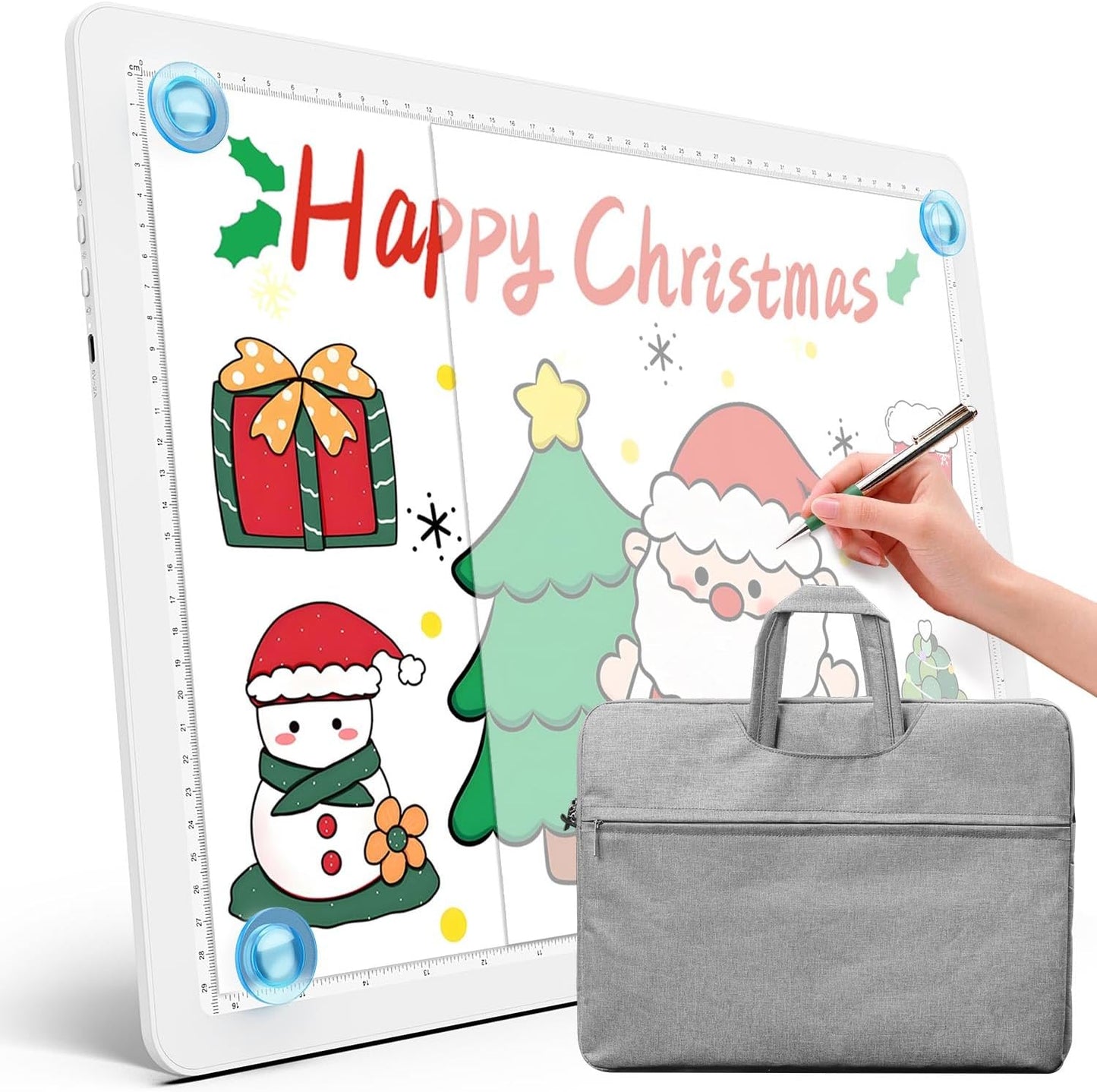 Heanolier Rechargeable A3 Tracing Light Box Drawing Pad,5600 Lux Bright Magnetic light pad, Dimmable Lightbox,3 color modes,light board for Diamond painting,light table for Sketching,Tattoo,X-ray View