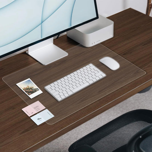 Clear Desk Mat, Clear Desk Pad 24 x 17 in, Desk Protector Mat for Writing & Working, Table Protector Anti-Water & Heat Resistant, for Home & Office, RBDM02T