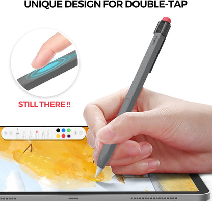 TRONWIN iPencil Case Sleeve Silicone Protective Cover Perfect Grip Skin Classic Design with Sturdy Clip Compatible with Apple Pencil 2nd Generation (Classic)