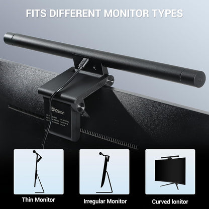 PROSmart Monitor Light Bar, Computer Monitor Lamp, 250LM No Glare Eye-Care LED Screen Bar, Fit for Curved/Flat Monitor, USB Reading Screenbar for Home/Office/Work/Game