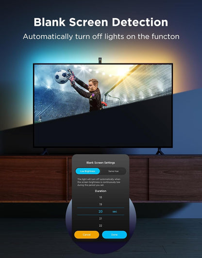 Govee TV Backlight 3 Lite with Fish-Eye Correction Function Sync to 40-50 Inch TVs, 7.8ft RGBICW Wi-Fi LED Strip Lights with Camera, 4 Colors in 1 Lamp Bead, Voice and APP Control, Adapter