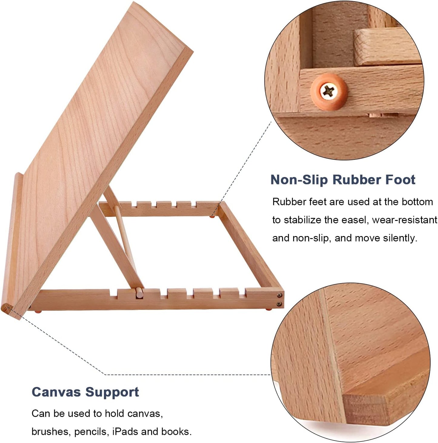 Tabletop Easel A3 Painting Easel with Smooth Surface, Adjustable Angle Art Easel for Artists, Children, Beginners & Student