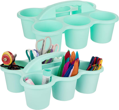 2 Pack Classroom Caddy For School,Kidsroom,Pencil Holder,Plastic Cup Caddy for Drink Delivery (Blue)