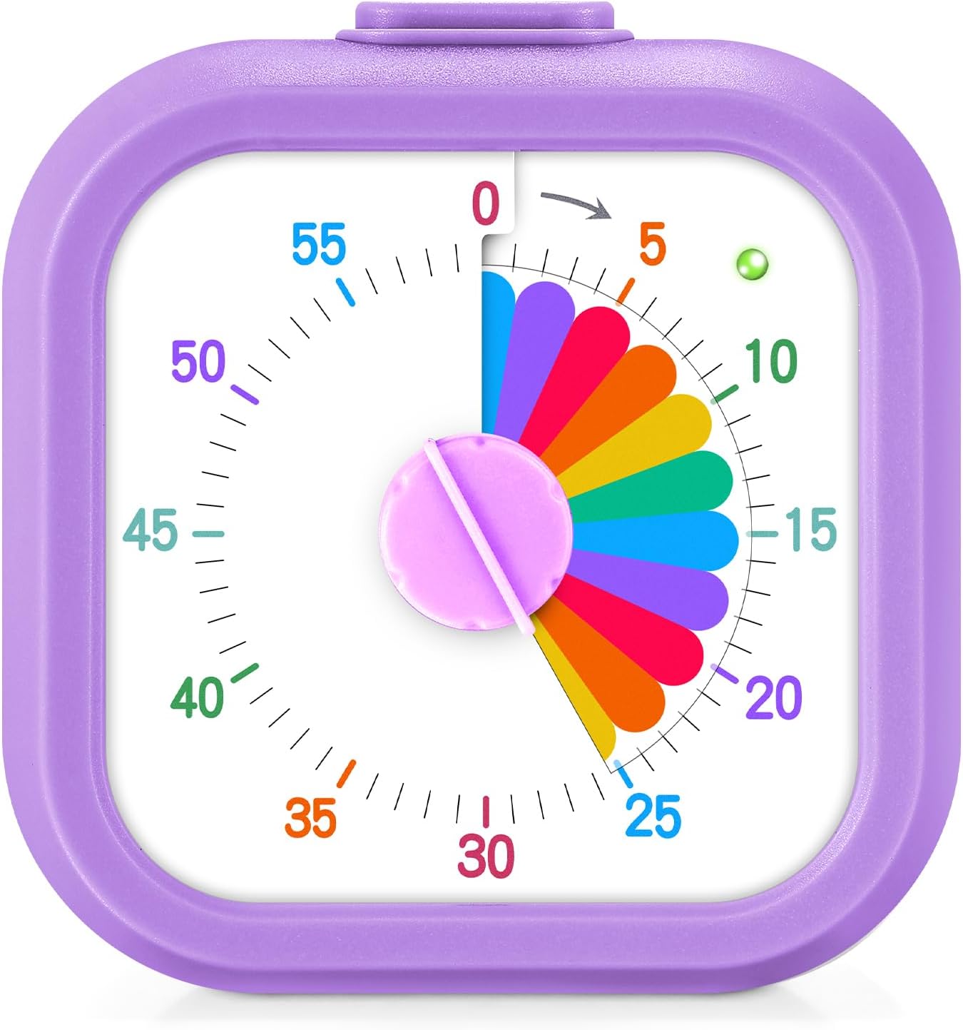 Mwellewm Visual Timer for Kids, 60 Minute Time Digital Pomodoro Timer Countdown with Silent Pause Function for Classroom Kitchen Study Cooking Meetings ADHD Rainbow Pattern(Blue)