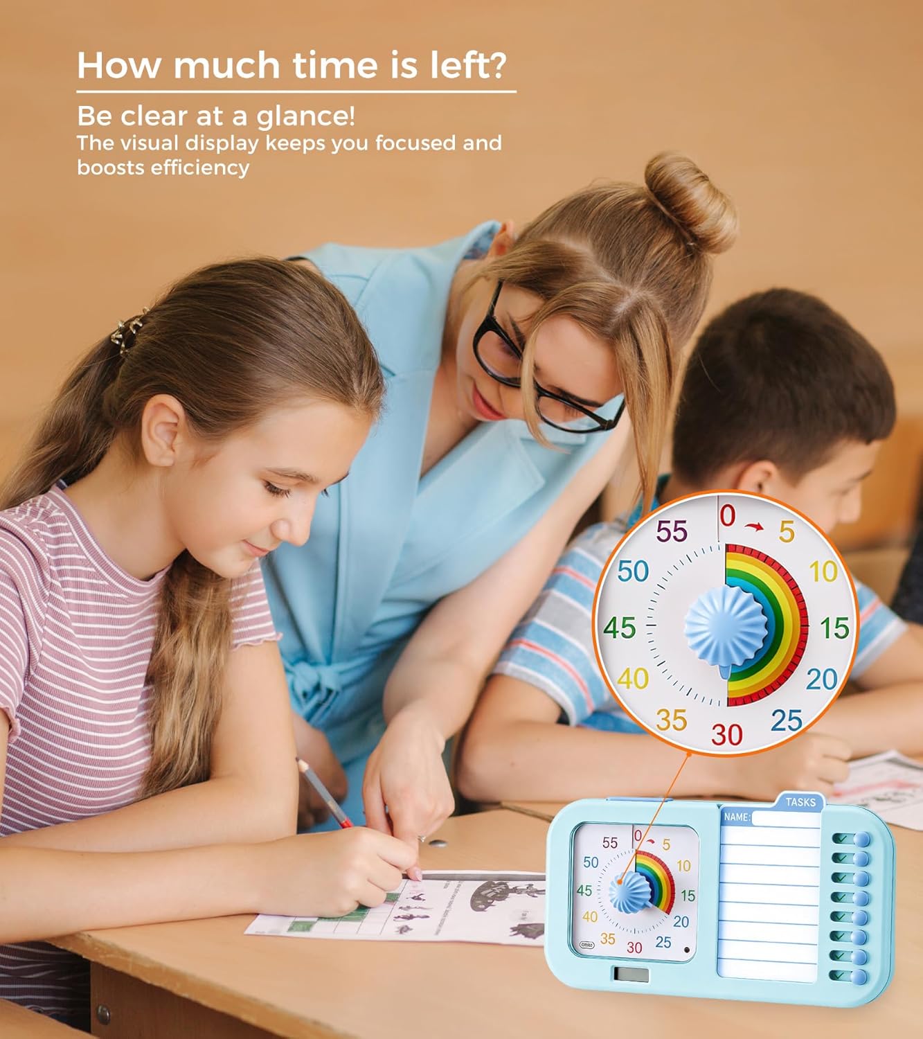 3-in-1 Visual ADHD Timer for Kids & Adults with Planning Board, Task Timer, Chore Chart & Visual Schedule Planner, Autism & ADHD Tools with Checklist for Homeschool Supplies, Home, School
