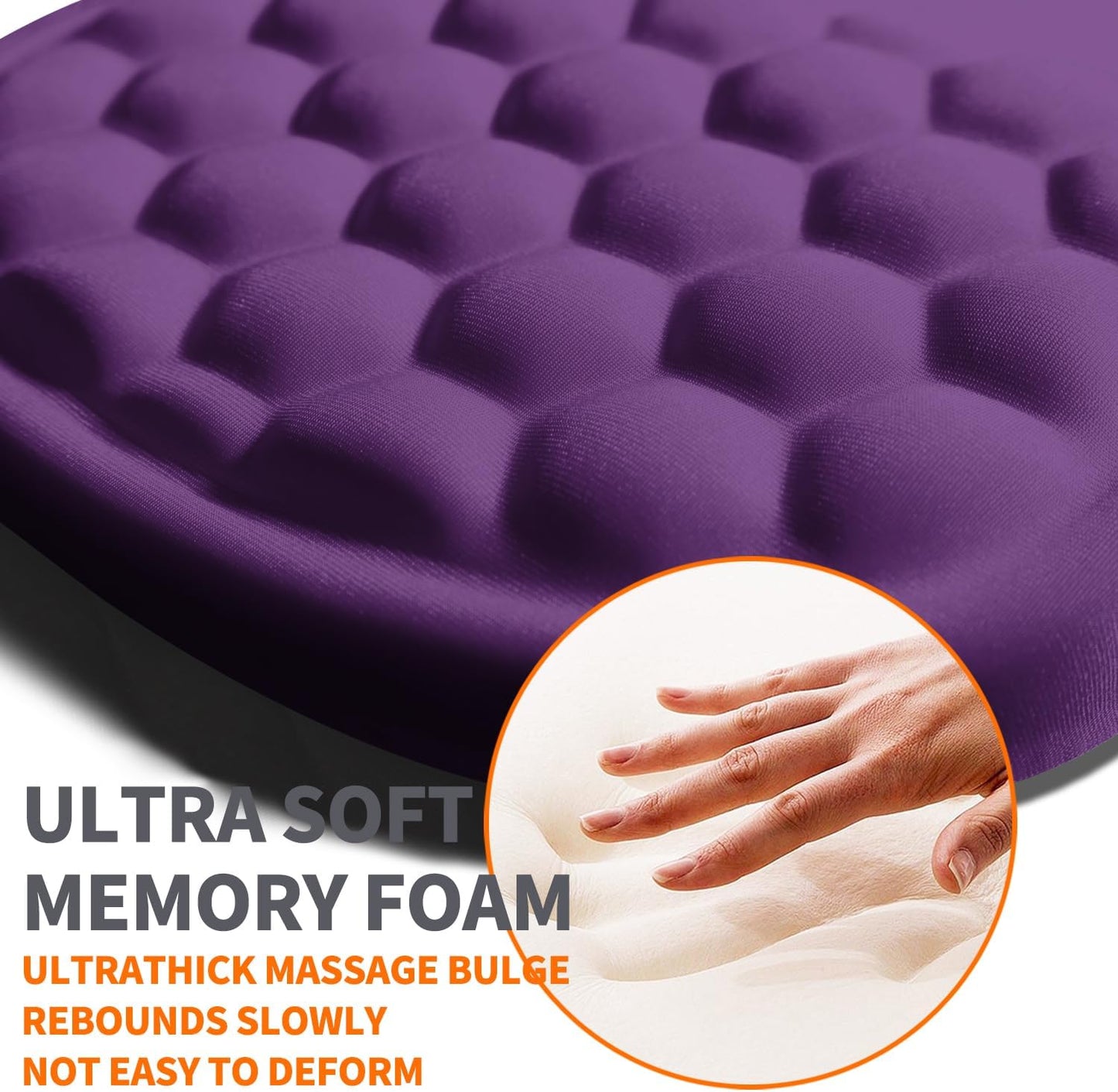 Ergonomic Joint Wrist Support Mouse Pad with Memory Foam Cushion Massage Bump, Carpal Tunnel Pain Relief Mousepad Slope Design for Wrist Rest, 11.8x7.9 in, Black