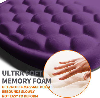 Ergonomic Joint Wrist Support Mouse Pad with Memory Foam Cushion Massage Bump, Carpal Tunnel Pain Relief Mousepad Slope Design for Wrist Rest, 11.8x7.9 in, Black