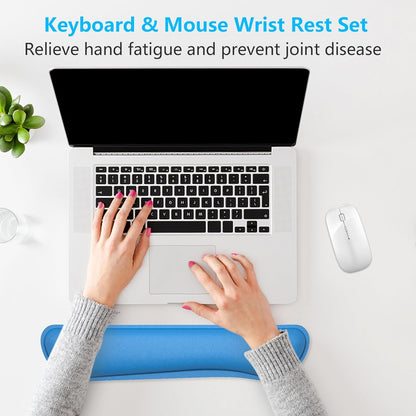 Dapesuom Enlarge Keyboard Wrist Rest, Memory Foam Keyboard Wrist Cushion for Computer Desk Mats Support, Pain Relief Ergonomic Mouse Pad Rests with Non-Slip Base for Gaming, Laptop, Radiant Orchid