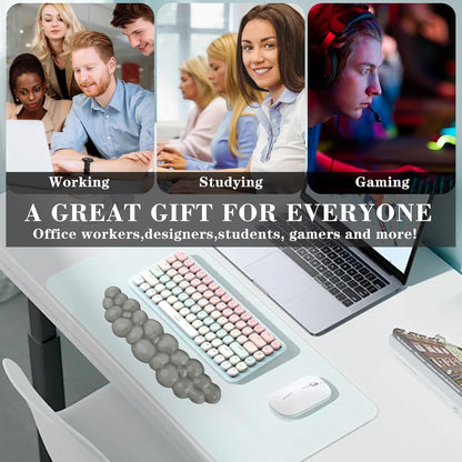 Gel Cloud Keyboard and Mouse Wrist Rest, Cute Wrist Support and Arm Support Keyboard Rest for Keyboard and Mouse Typing Pain Relief，Suitable for Office/Computer/Laptop/Gaming（White）