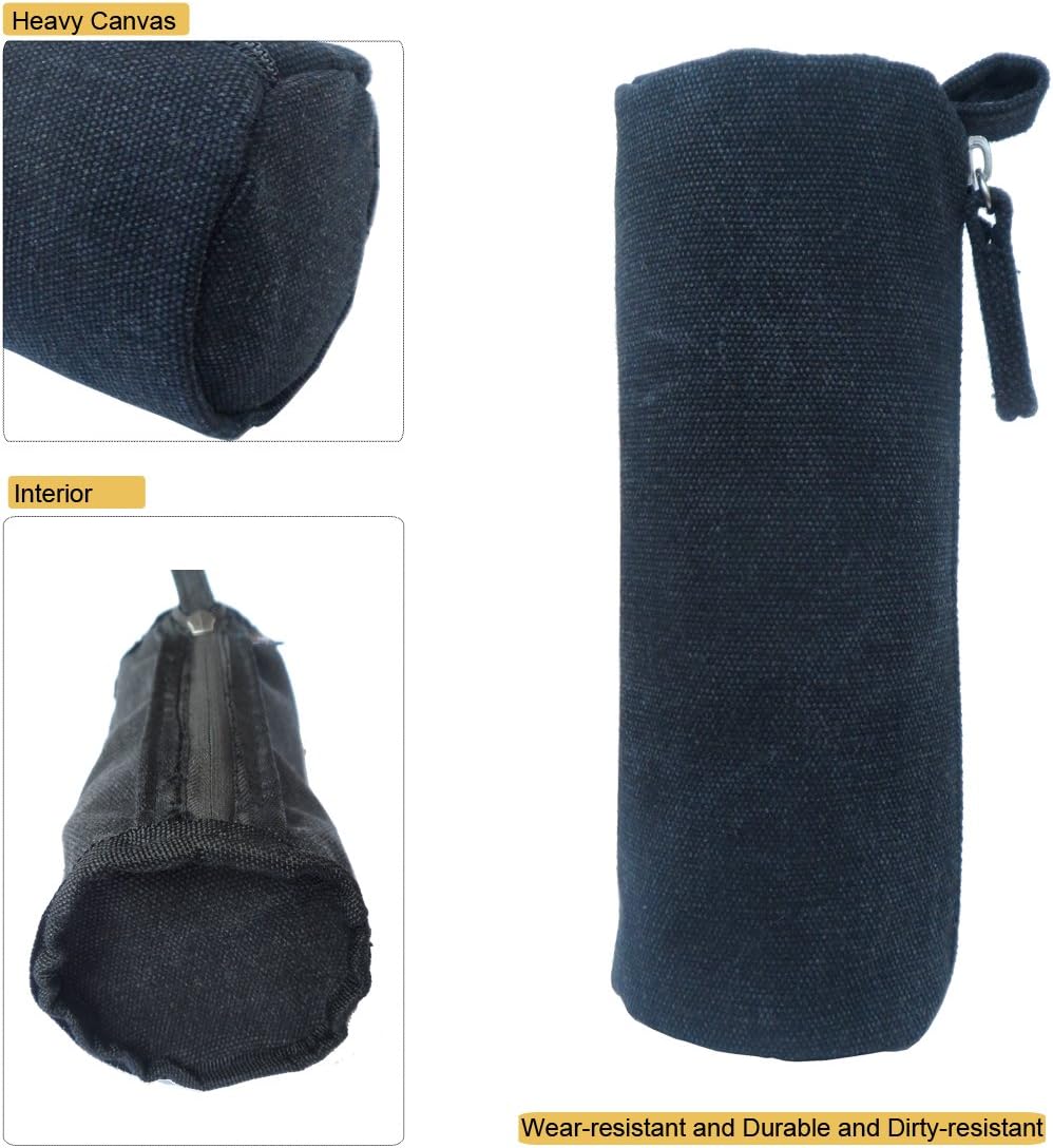 Heavy Canvas Stationery Portable Compact Simple Zipper Pencil Case and Durable Small Medicine Bag 1 Pack Khaki