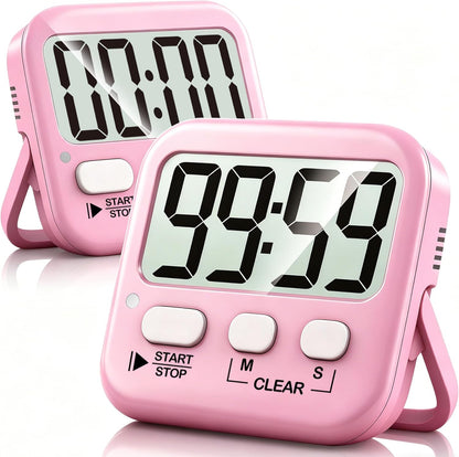 Antonki 2 Pack Digital Timer for Kids, Magnetic Countdown Kitchen Timers for Cooking, Egg, Classroom, Teacher, Exercise, Study, Oven - Battery Included