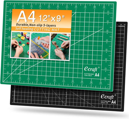 Ecraft Large Self Healing Cutting Mat: 24" x 36" Double Sided 5-Ply Hobby Mat, A1 Rotary Cutting Sewing Mat for Crafts, Fabric,Sewing,Quilting,Scrapbooking,Projects,Grey/Black