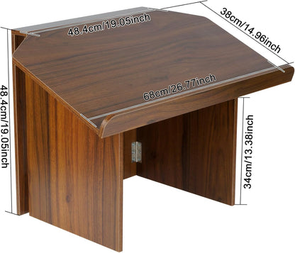 Nisorpa Foldable Table top Lectern, Podium Stand with Bookstop Portable Folding Tabletop Desk Teacher Speaker Lecture Classroom Presentation Stand, Laptop Computer Book Holder