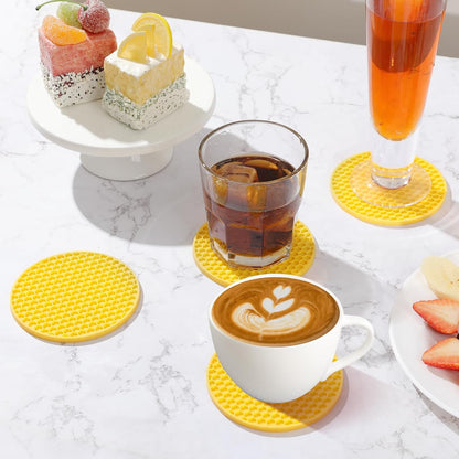 TWTLi Silicone Coasters Set of 8 with Holder,Coasters for Drinks,Beer,Coffee Coasters,Suitable for Kinds Cups,Hot or Cold,Anti-SLI,Non-Stick,Anti-Overflow Tabletop Protection and Decor (8 Pcs, Black)