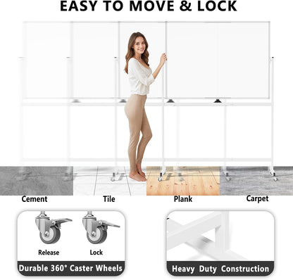 Large Whiteboard Easel with Stand, 36" x 24" Portable Standing Magnetic Dry Erase White Board, 3' x 2' Tripod Height Adjustable Flip Chart Easel for Home Office Classroom School, Silver