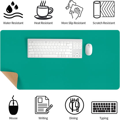 Bloss Leather Desk Pad and Keyboard Wrist Rest, Large Mouse Pad + Keyboard Pad+Mouse Wrist Support, Non-Slip Desk Mat Protector for Office, Home(31.5×15.7 Inches,Beige) - Colors A