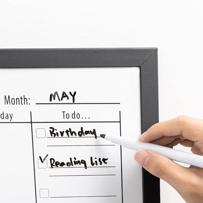 Navaris Weekly Planner White Board - 16" x 24" Magnetic Dry Erase Whiteboard Calendar with 7-Day Week Plan for Wall - Includes Markers and Magnets