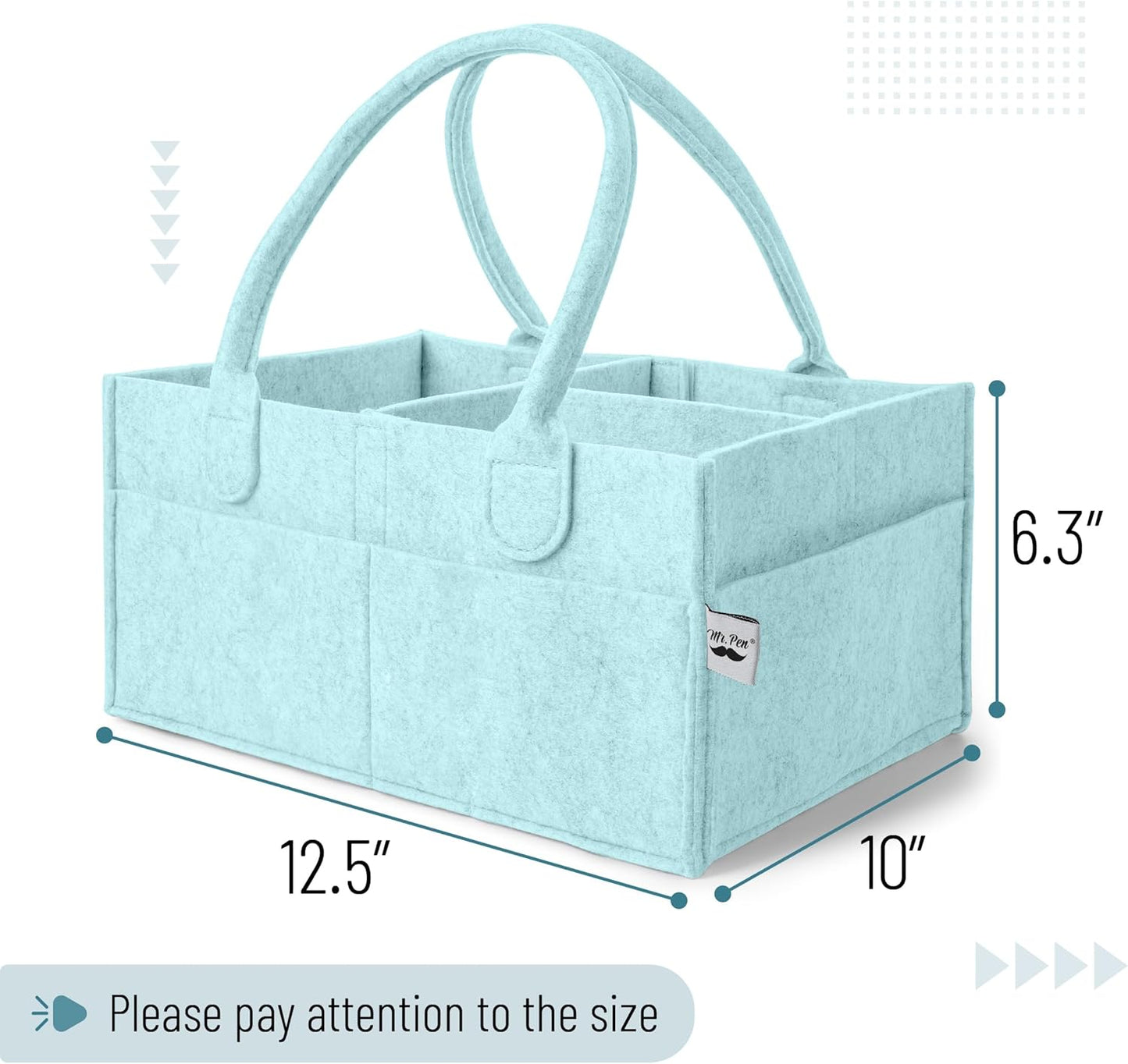 Mr. Pen- Baby Diaper Caddy Organizer, Gray, Medium, Nursery Storage Bin and Car Organizer for Diapers and Baby Wipes