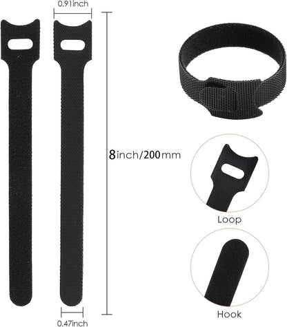 MVYC 120PCS 6 Inch Reusable Cable Ties Wire Ties Cord Organizer Cable Organizer Adjustable Management Black