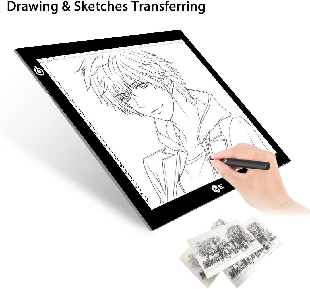 ME456 A4 LED Light Box 9x12 Inch Light Pad Only 5mm Ultra-Thin USB Power Light Table for Tracing, Tattoo Transferring, Drawing, Streaming, Sketching, Animation, Stenciling, Diamond Art Painting