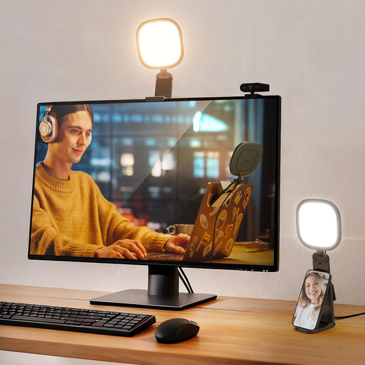 NEEWER BASICS 5" Monitor Light with Stand, Zoom Lighting for Video Conference, 10W Bi Color Edge Lit CRI95 USB LED Panel Ring Light for Desk Computer Laptop Webcam Video Call Streaming Recording, NL10