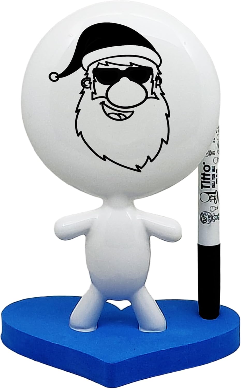 Dry Erase Board - TITTO in Love, Draw Your Ideas - Ceramic Doll - Black Office Design Desk - Coworkers Office Home Gift (Black)