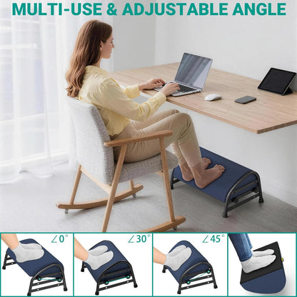 YEASHEIN Adjustable Foot Rest for Under Desk at Work, Ergonomic Foot Stools with 7 Positions, Elevated Cushion Under Desk Footrest with Metal Frame, Leg Rest Used for Home, Car, PC Gaming Accessories