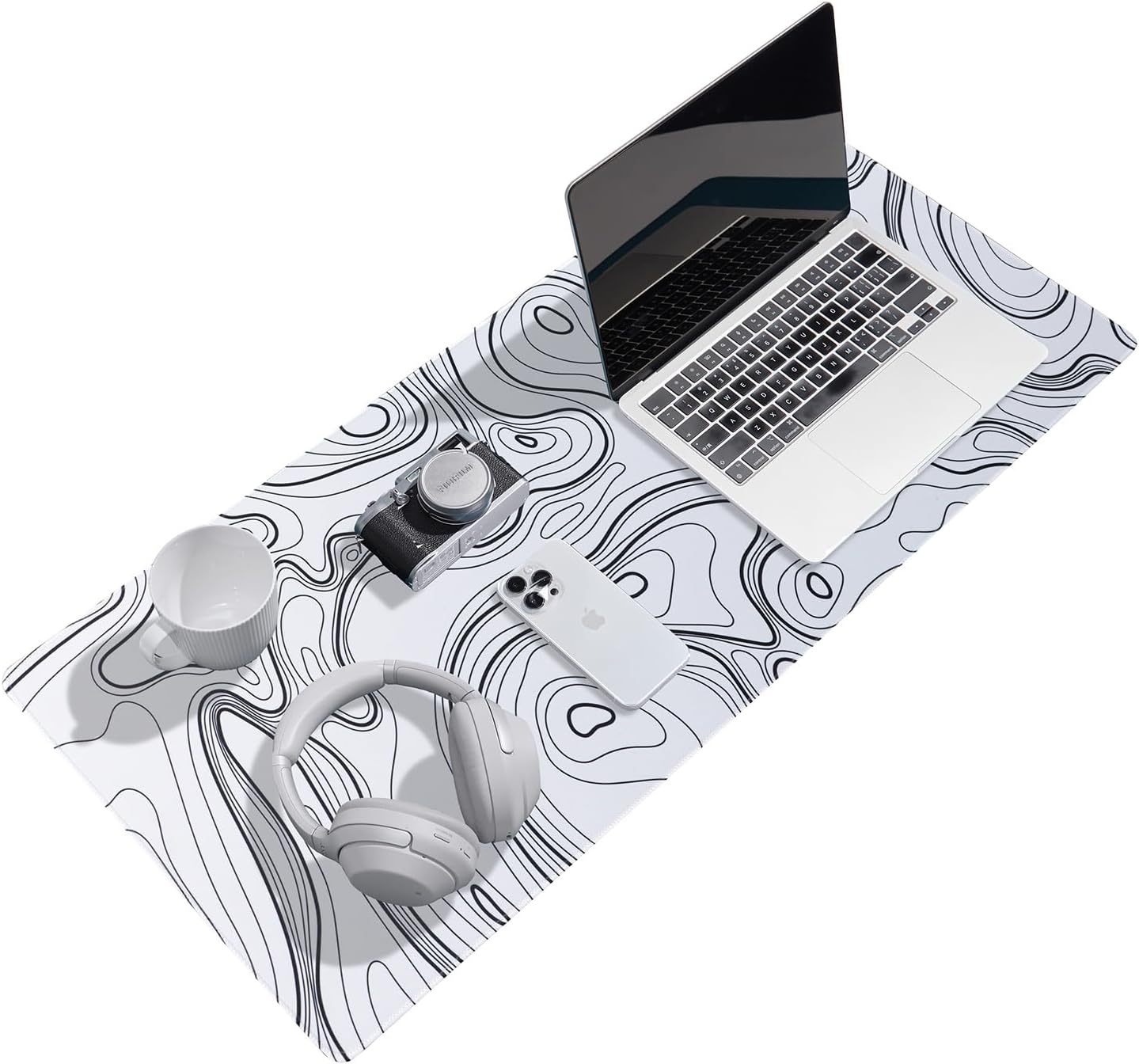 Reniteco Waterproof Large Gaming Mouse Pad with Durable Stitched Edges, Non-Slip Rubber Base, Grainy Jacquard Mouse Mat Desk Pad for Home Office Gaming, 31.5''x11.8''x0.12'', Matte Beige