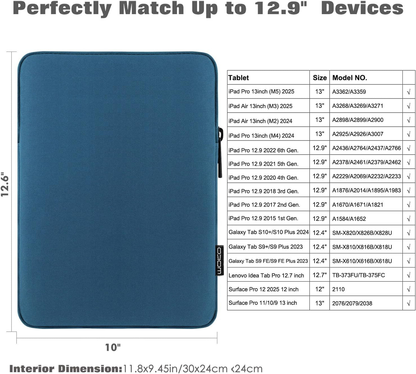 MoKo 7-8 Inch Tablet Sleeve Bag, Polyester Pouch Cover Case Fits iPad mini (A17 Pro) 8.3" 2024, iPad mini 6/5/4/3/2/1, Samsung Galaxy Tab S2 8.0, Tab A 8.0, ZenPad Z8s 7.9,Black