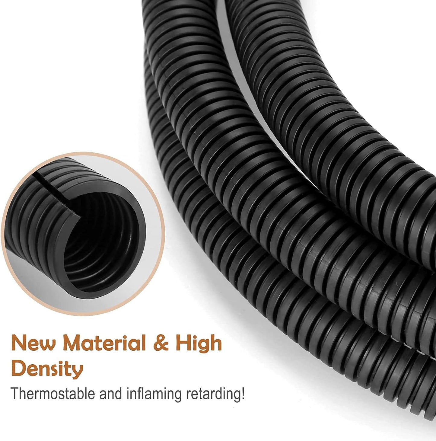 ZhiYo 100 FT 1/4” Wire Loom Split Tubing Auto Wire Conduit Flexible Cover