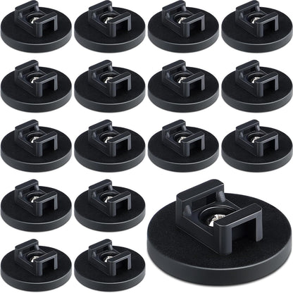 Yookeer 15 Pcs Magnetic Zip Tie Mount Base Black Magnetic Cable Clips Wire Holder Multipurpose Cable Ties Management Base Electrical Supplies for Wire (22 mm)