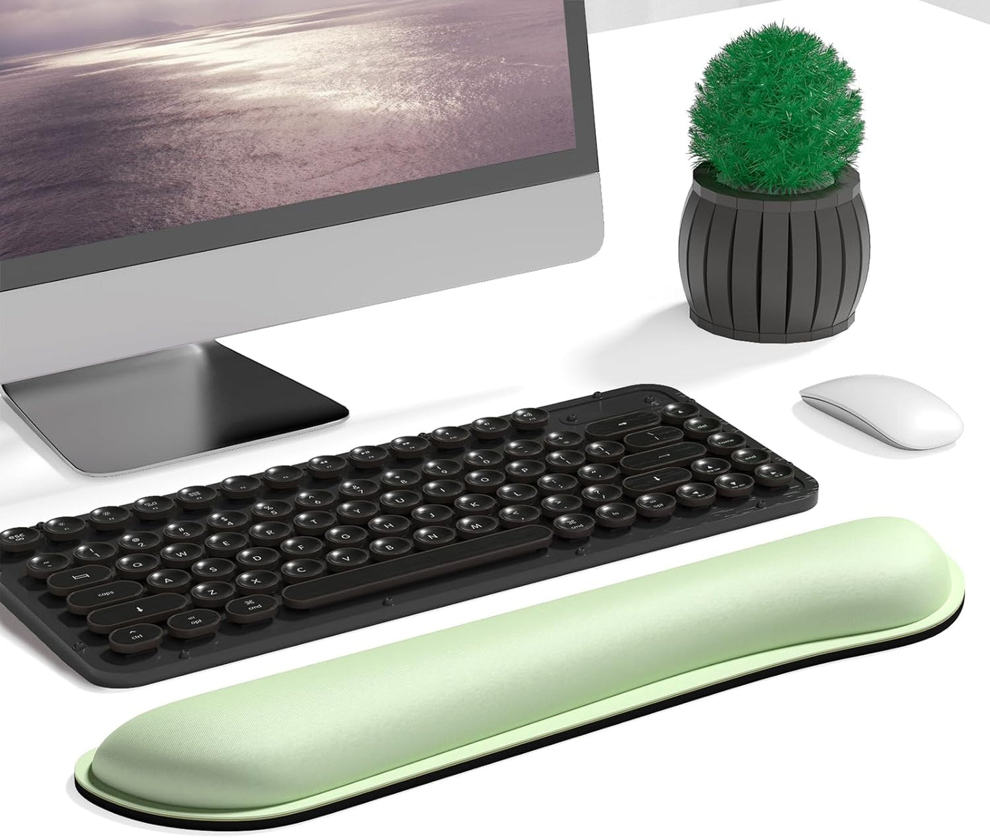 Dapesuom Enlarge Keyboard Wrist Rest, Memory Foam Keyboard Wrist Cushion for Computer Desk Mats Support, Pain Relief Ergonomic Mouse Pad Rests with Non-Slip Base for Gaming, Laptop, Radiant Orchid