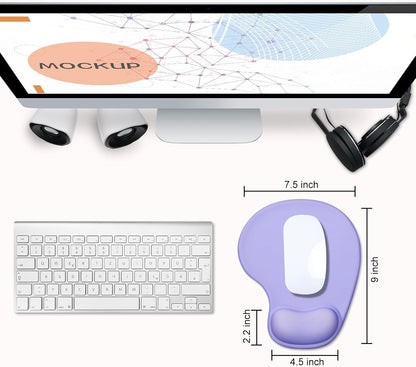 JIKIOU Mouse Pad, 2 Pack Ergonomic Mouse Pads with Comfortable Gel Wrist Rest Support and Smooth Cloth, Non-Slip PU Base for Easy Typing Pain Relief Durable and Easy to Clean Small Black