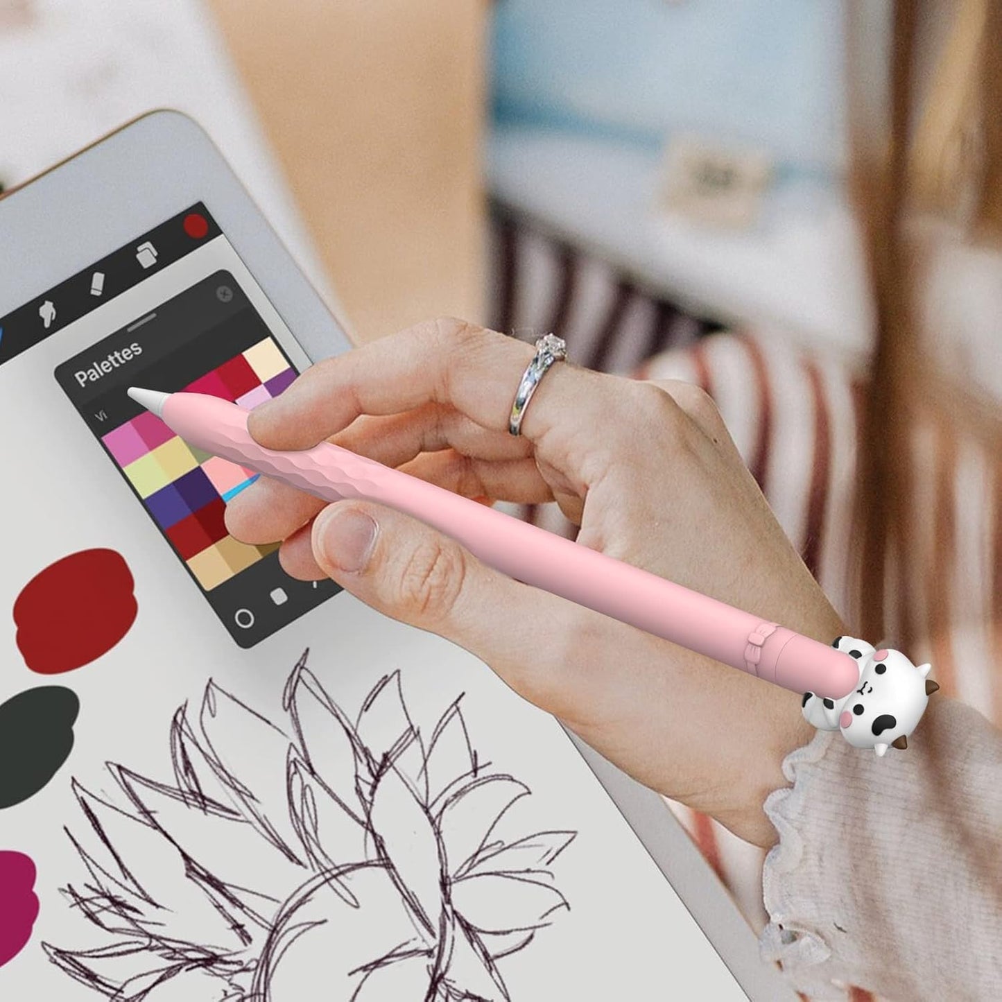 NIUTRENDZ Cute Bear Apple Pencil Case for Apple Pencil 2nd Generation Case Silicone Protective Cover Sleeve Skin Accessories (Brown, Apple Pencil 2nd Generation)