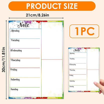 Magnetic Weekly Meal Planner for Refrigerator, 8x12'' Dry Erase Menu Board, Stain Resistant Whiteboard, Strong Magnetic Backing, Ideal for Families, Students, Roommates, Notes, Grocery Lists (A)