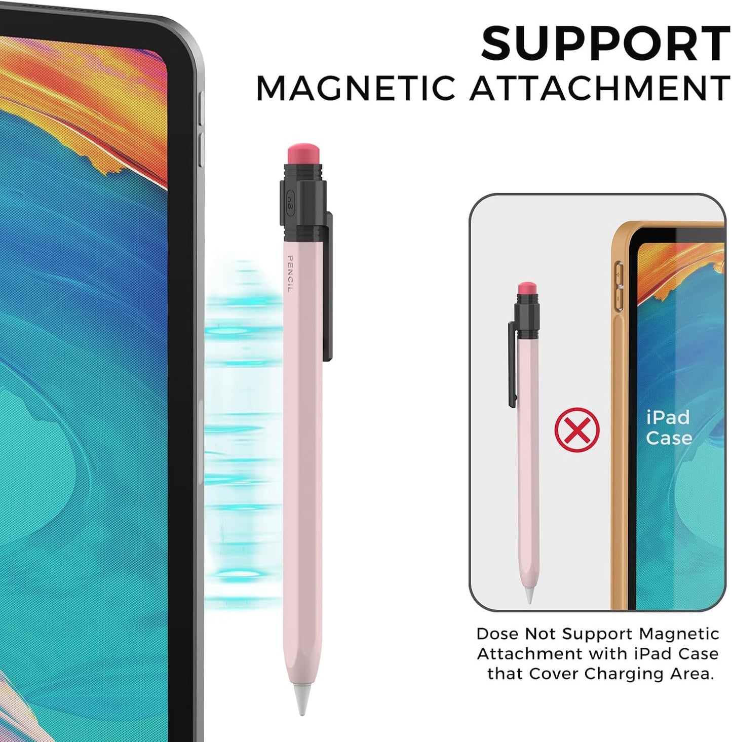 TRONWIN Apple Pencil USB C Case,Silicone Sleeve Protective Cover Perfect Grip Skin Classic Design with Sturdy Clip Compatible with Apple Pencil USB-c for ipad pro (Deep Grey)