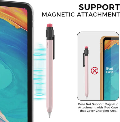 TRONWIN Apple Pencil USB C Case,Silicone Sleeve Protective Cover Perfect Grip Skin Classic Design with Sturdy Clip Compatible with Apple Pencil USB-c for ipad pro (Deep Grey)