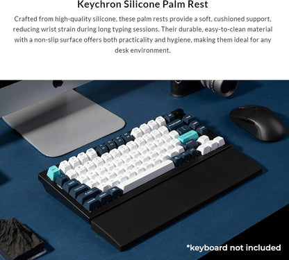 Ergonomic Silicone Wrist Rest for Keychron Q3 / Q3 Max / V3 / V3 Max / C3 Pro,14.37" Honeycomb Non-Slip Palm Rest, 80% TKL Mechanical Keyboards with Typing Pain Relief