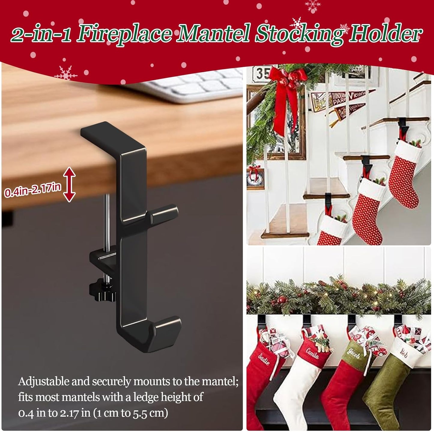 Desk Mount Bag Holder Hook Clamp,On Backpack Hanger Portable Desk Mount Headphones Holder for Reduce Desk Clutter Table Desk Table Hanging Storage (1 Pcs-Double Hook White)