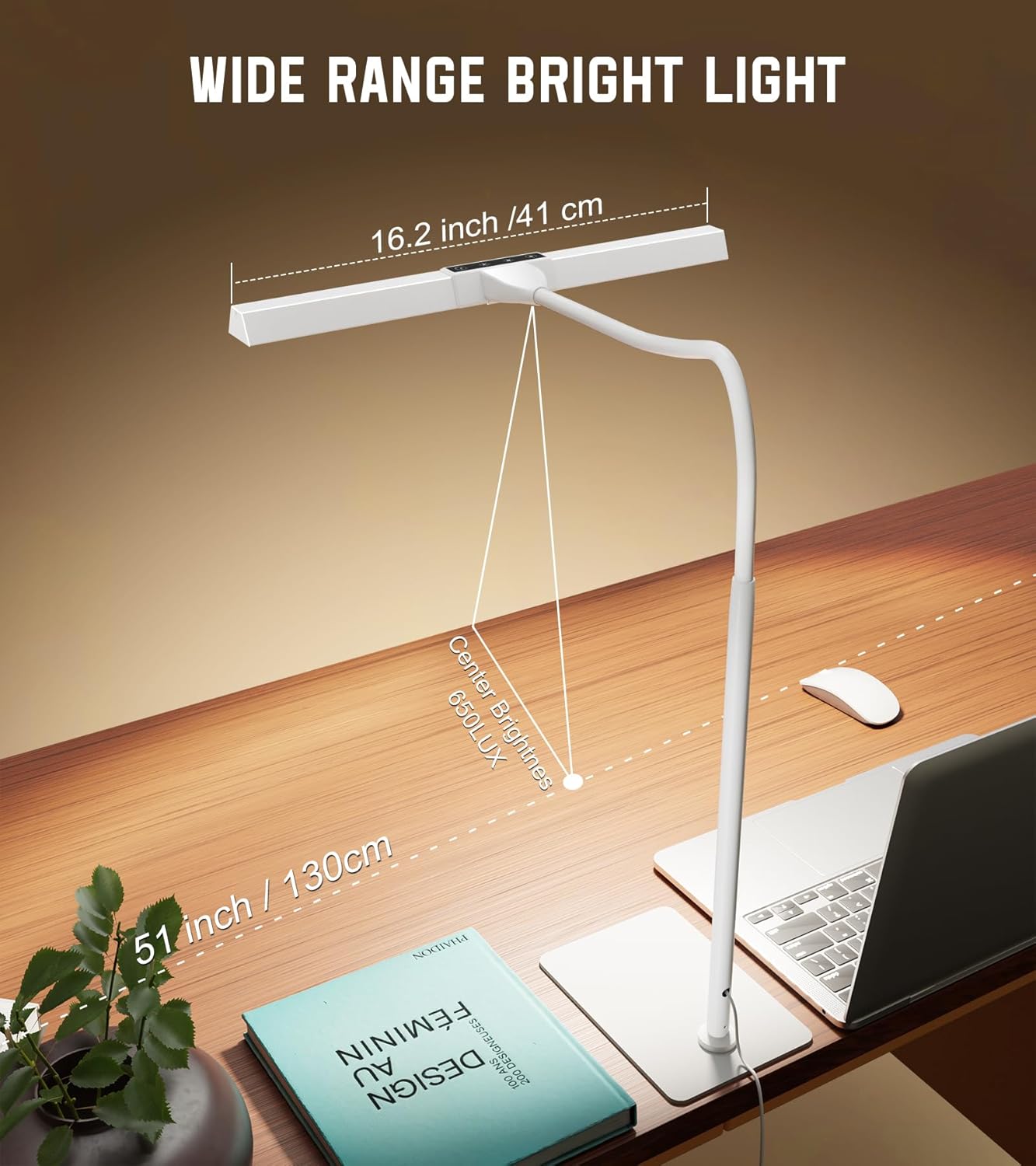 Desk Lamp with Clamp, Eye Caring LED Desk Lamp for Home Office with Gooseneck, Clip on Light with 3 Color Modes for Working, Reading, Drawing