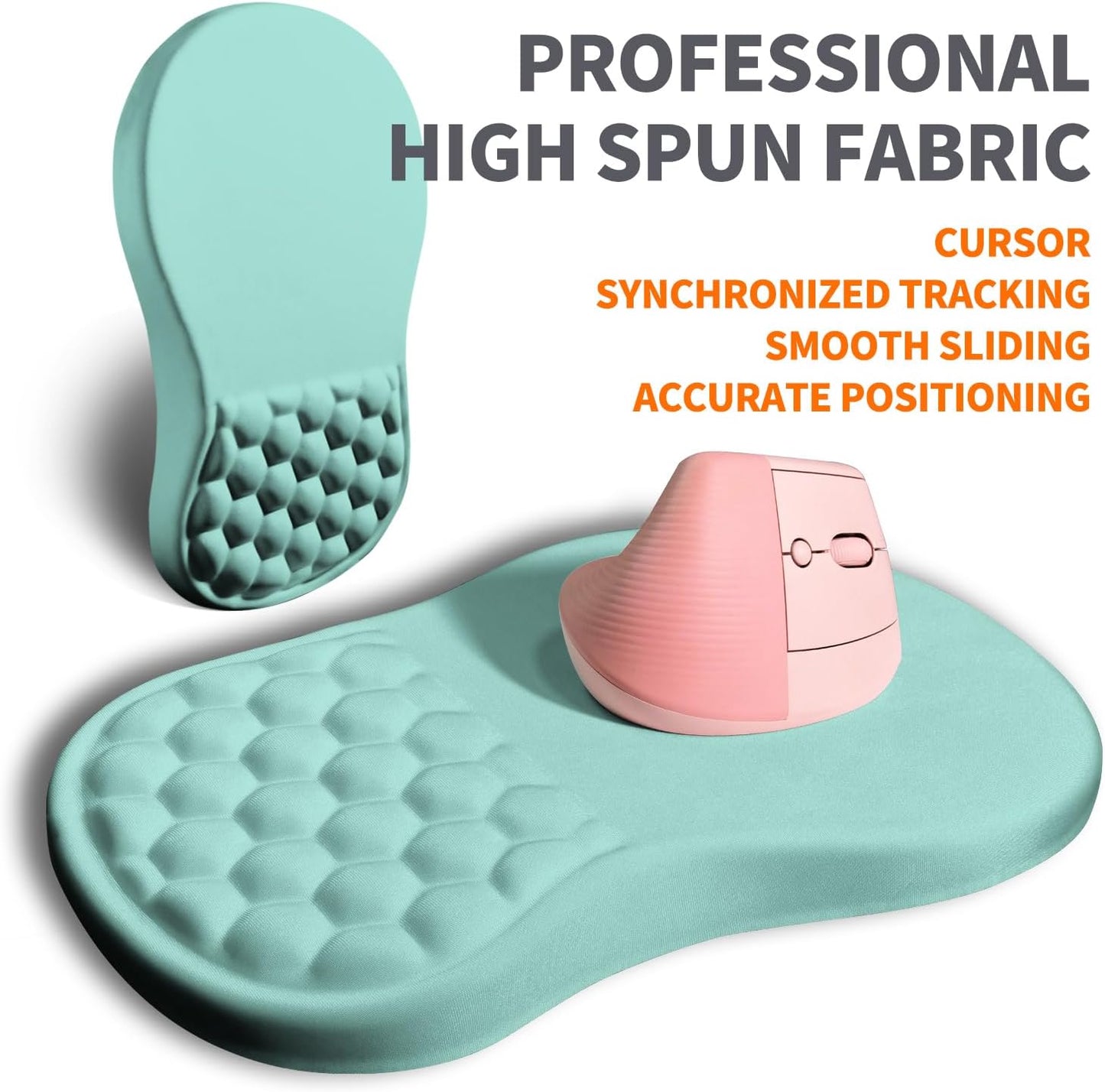 Ergonomic Joint Wrist Support Mouse Pad with Memory Foam Cushion Massage Bump, Carpal Tunnel Pain Relief Mousepad Slope Design for Wrist Rest, 11.8x7.9 in, Black
