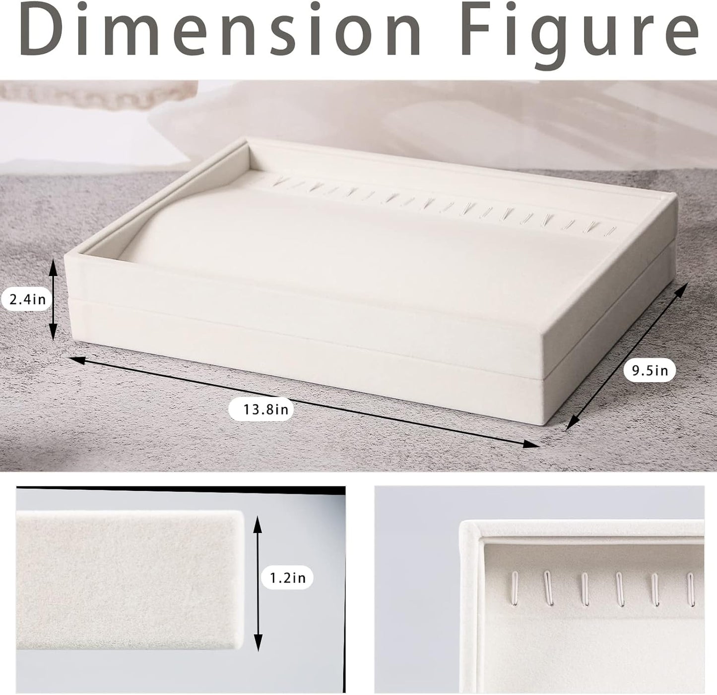 Coward Sunglass Organizer, Beige Velvet Glasses Trays - Eyeglasses Watches Jewelry Display - Men Women (8 Grids)