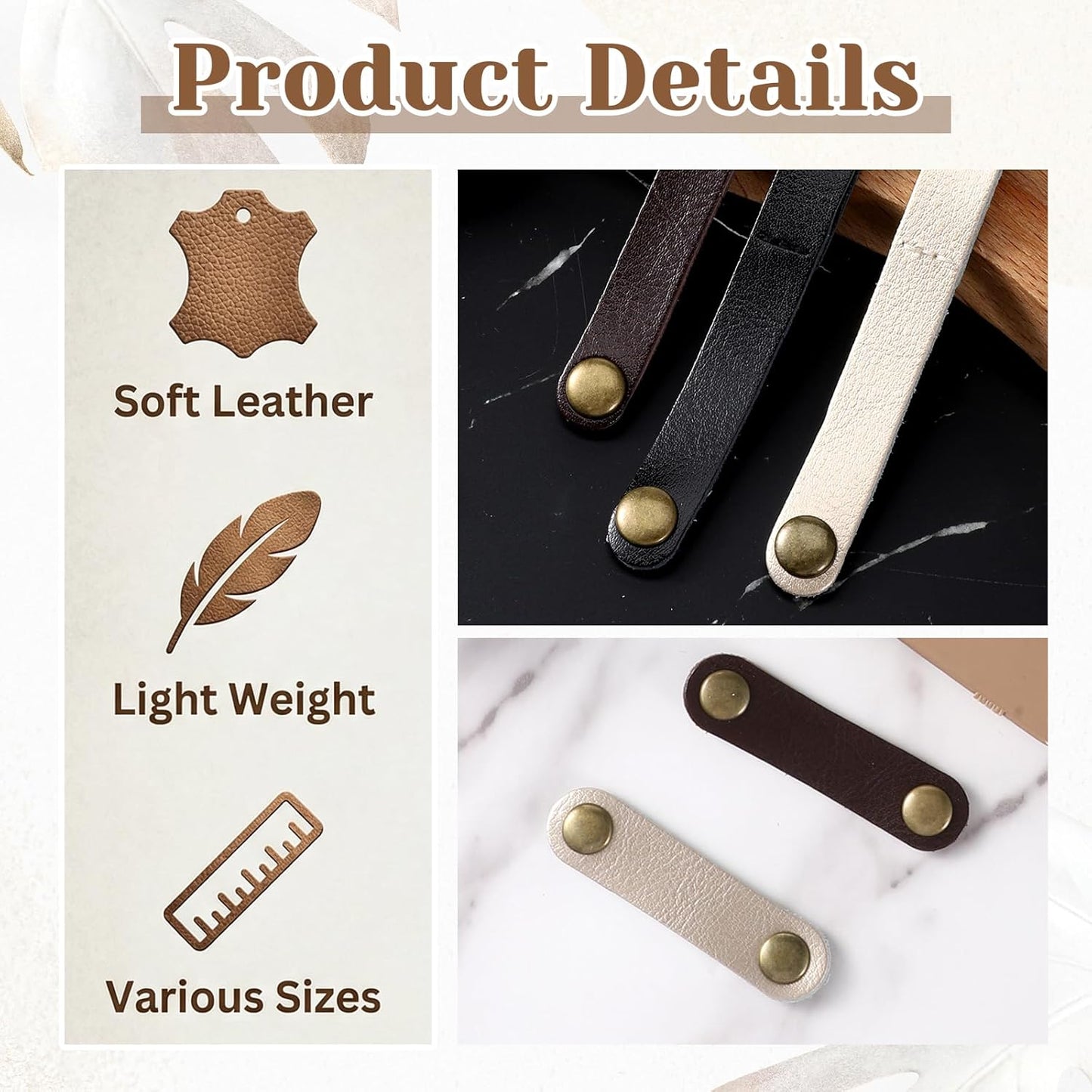 12 Pcs Data Cable Organizer, 2 Sizes Snap Cord Keepers Portable Strap Keepers for Travel, USB Charging Cable Strap Winder Earphone Wrap Men Women (6p 2.5in and 6p 3.5in)