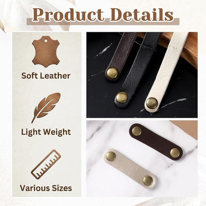 12 Pcs Data Cable Organizer, 2 Sizes Snap Cord Keepers Portable Strap Keepers for Travel, USB Charging Cable Strap Winder Earphone Wrap Men Women (6p 2.5in and 6p 3.5in)
