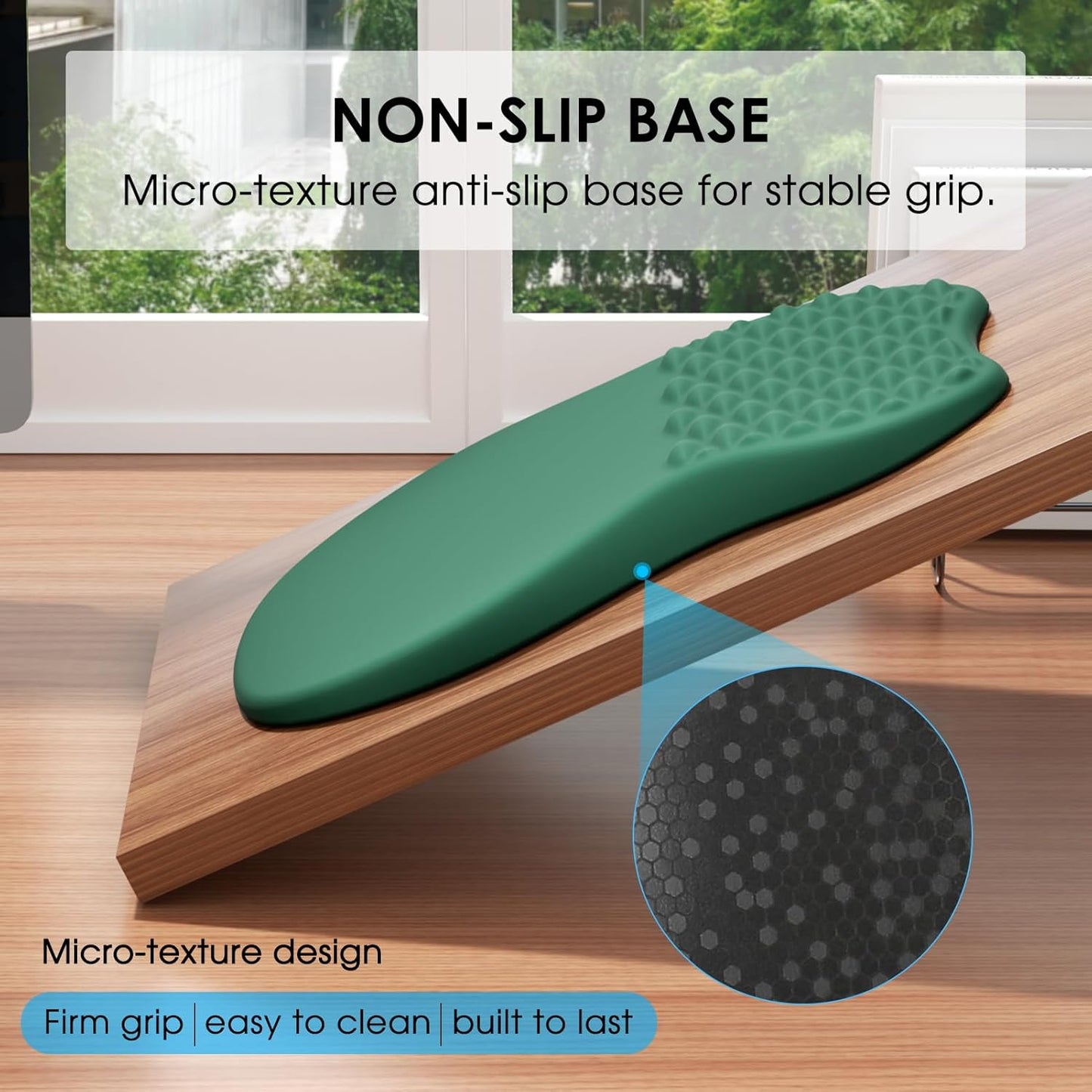 MROCO Ergonomic Mouse Pad with Wrist Support, Memory Foam Wrist Rest Mouse Pad, Non-Slip Base, Smooth Surface for Office & Home, Black