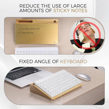 TOWON Small Compact Glass Desktop Whiteboard with Storage – 12 x 7 in Dry Erase Board for Desk, Home Office, School | Includes 5 Markers, Eraser & Holder | Space-Saving Organizer, Aesthetic Rose Gold