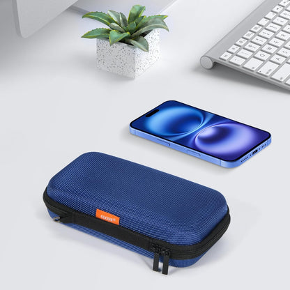 Portable Protection Hard EVA Case for External Battery, Cell Phone, GPS, Hard Drive, USB/Charging Cable, Small Carrying Bag Mesh Inner Pocket, Zipper Enclosure, Universal Travel Pouch Bag