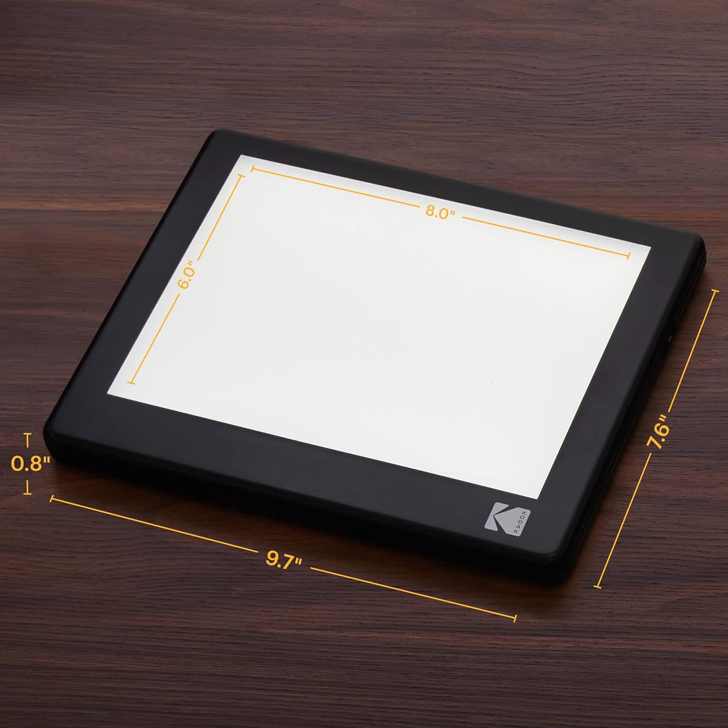KODAK LED Light Box - 8" x 6", USB/AAA Battery Powered - Slide Viewer & Film Scanning - Flicker-Free Light Pad & Tracing Pad for Drawing - Glare-Free LED Illumination for Product Photography