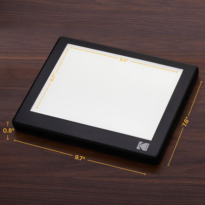 KODAK LED Light Box - 8" x 6", USB/AAA Battery Powered - Slide Viewer & Film Scanning - Flicker-Free Light Pad & Tracing Pad for Drawing - Glare-Free LED Illumination for Product Photography