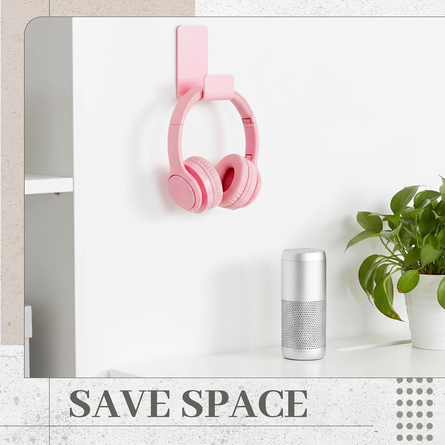 Weewooday 4 Pieces Headphone Hanger Holder Desk Adhesive Headphone Hook Wall Mount Headset Stand Acrylic Holder with Glues for General Purpose Game Earphone(White)